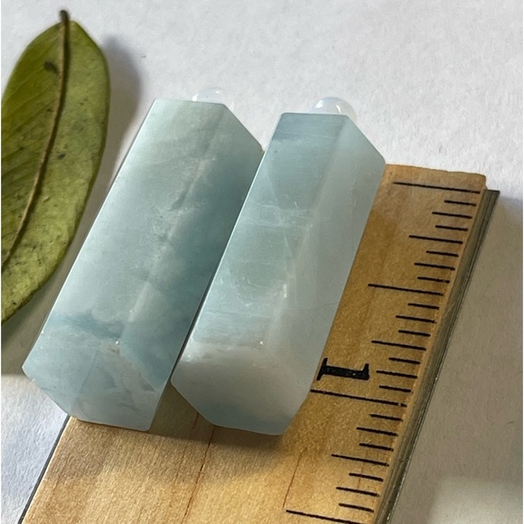 Aquamarine Tower Small Blue Aquamarine Point Set Of 7 pieces Crystal Gemstone - Picture 9 of 10